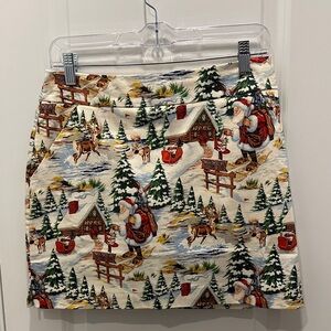 Loudmouth Santa and Reindeer Mini Skirt